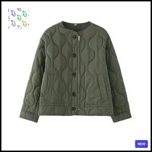 Oversized Quilted Puffer Jacket Lightweight Vintage Chic Fall Winter Coat
